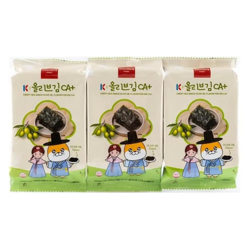 Rong Biển Giàu Canxi Cho Bé, Seaweed Snack Ca+, 3 Gói (12g) - OTTER MONG